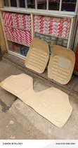 3pc Beige Deep Dust Car Floor Textured Synthetic Leatherette Mats - 2
