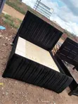 5x6 Midnight Black Velvet Tufted Bed Frame - 1
