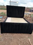 5x6 Midnight Black Velvet Tufted Bed Frame - 2