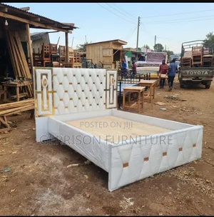 Luxury White Upholstered Bed Frame - 5x6 Super King