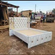 Luxury White Upholstered Bed Frame - 5x6 Super King - 1