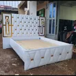 Luxury White Upholstered Bed Frame - 5x6 Super King - 2