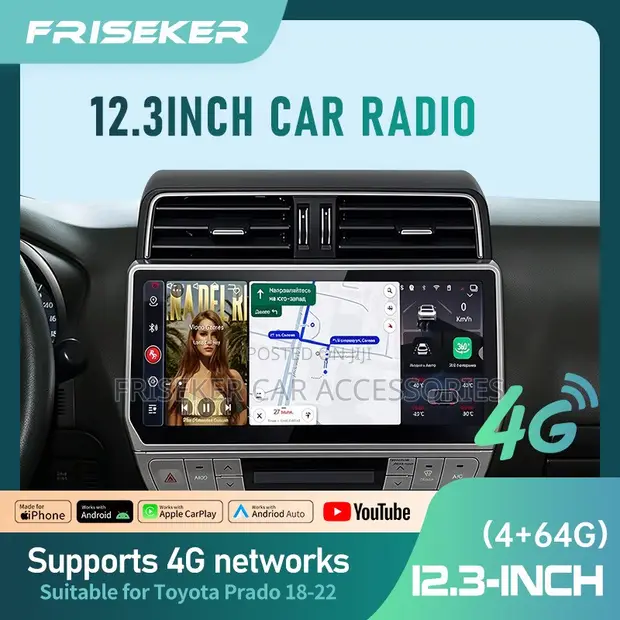 FRISEKER 12.3" Android Car Radio for Toyota Prado 2018-2022 - 1