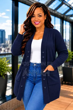 Abc Red Wool Sweater & Cardigan ya Wanawake - One Size