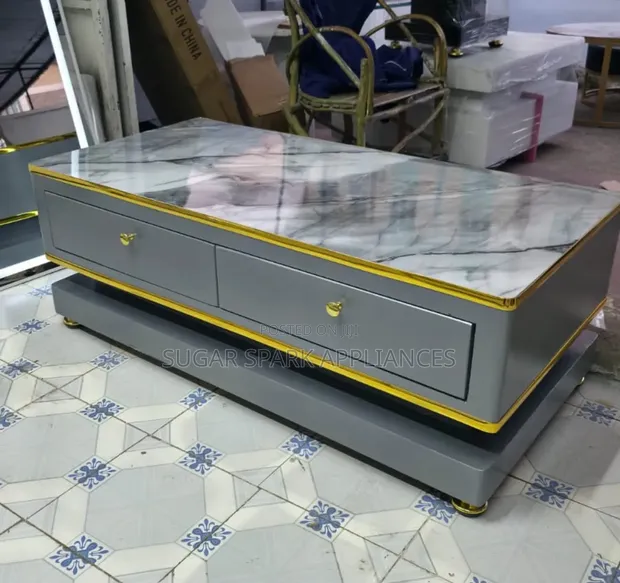 Gray Marble Coffee Table - 1