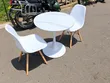 Modern White Round Cafe Table with Chairs - 2