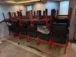 Executive Black Leather Visitor Chairs with Wooden Armrests - 1