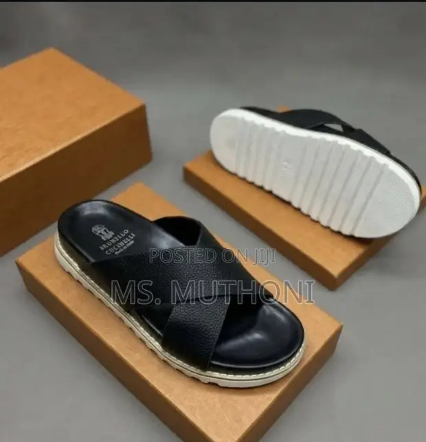 Sandals za Ngozi za Brunello Cucinelli Criss-Cross - 1