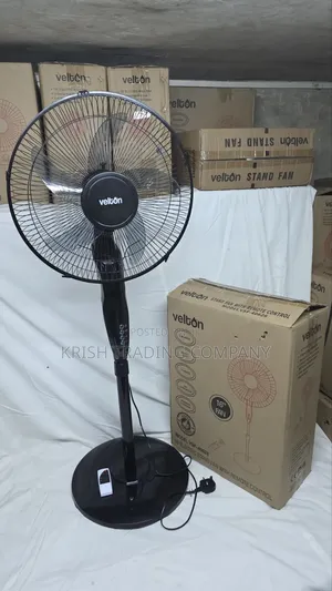 Velton VSF-40626 Nyeusi Stand Fan na Remote