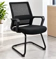 Black Mesh Office Visitor Chair - 3