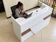 Modern Reception Desk - Nyeupe & Kahawia Ofisi Front Desk - 2