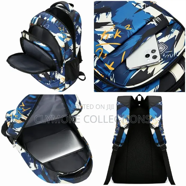 Trendy Geometric Print School Backpack - Imara, Mifuko Mingi - 1