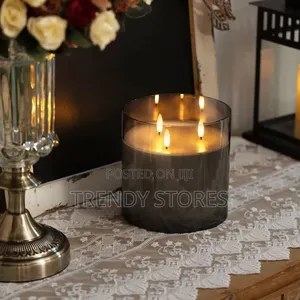 3-Wick LED Candle with Real Flame Effect