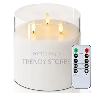 3-Wick LED Candle with Real Flame Effect