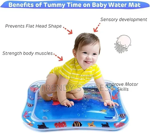 Baby Tummy Time Water Play Mat with Floating Animals - 1