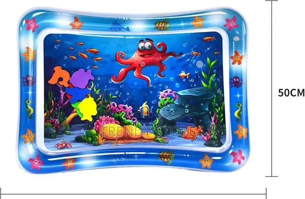 Baby Tummy Time Water Play Mat with Floating Animals - 1