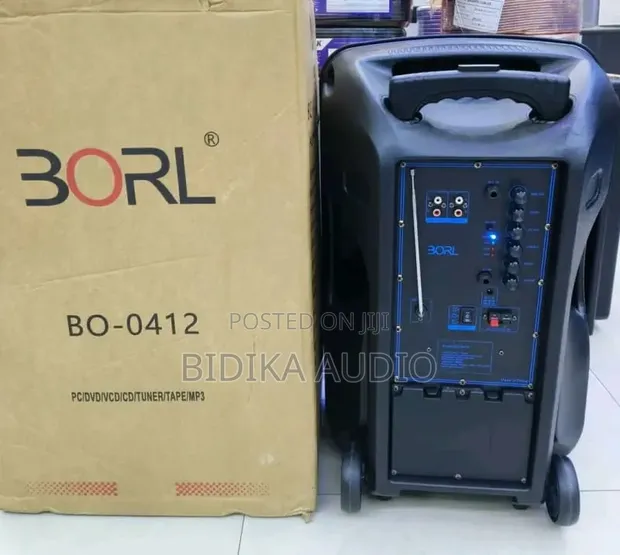 Borl BO-0412 Speaker Portable ya PA yenye Trolley - 1