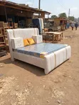 Luxury 5x6 Cream Bed Set with Mattress & Drawers - 1
