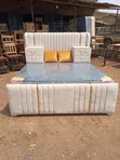 Luxury 5x6 Cream Bed Set with Mattress & Drawers - 2