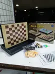 Mchezo wa Bodi wa Sumaku 3-kwa-1: Chess, Draughts, Nyoka na Ngazi - 1