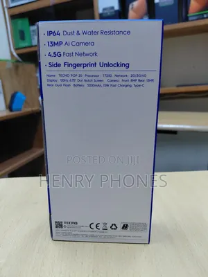 New Tecno Pop 20 64GB Black