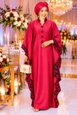 Mavazi ya Kaftan Ubora Mzuri Free Size Yenye Kifungo na Pande Zilizochapishwa - 2