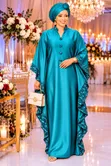 Mavazi ya Kaftan Ubora Mzuri Free Size Yenye Kifungo na Pande Zilizochapishwa - 3