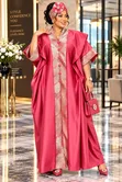 Color Blocked Kaftan Dress with Kofia - 1