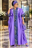 Color Blocked Kaftan Dress with Kofia - 3