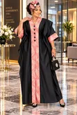 Color Blocked Kaftan Dress with Kofia - 4