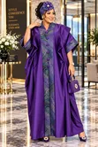 Color Blocked Kaftan Dress with Kofia - 5