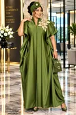 Kaftan Rahisi ya Rangi Moja na Kofia Yake - Free Size - 3