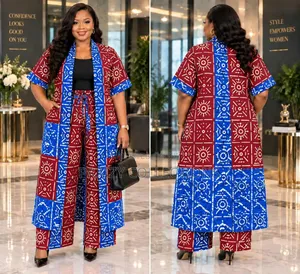 Set Mpya ya Kimono na Pant za Ankara 2pc