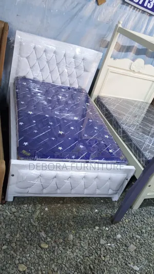 Elegant White 4x6 Bed Frame + Mattress