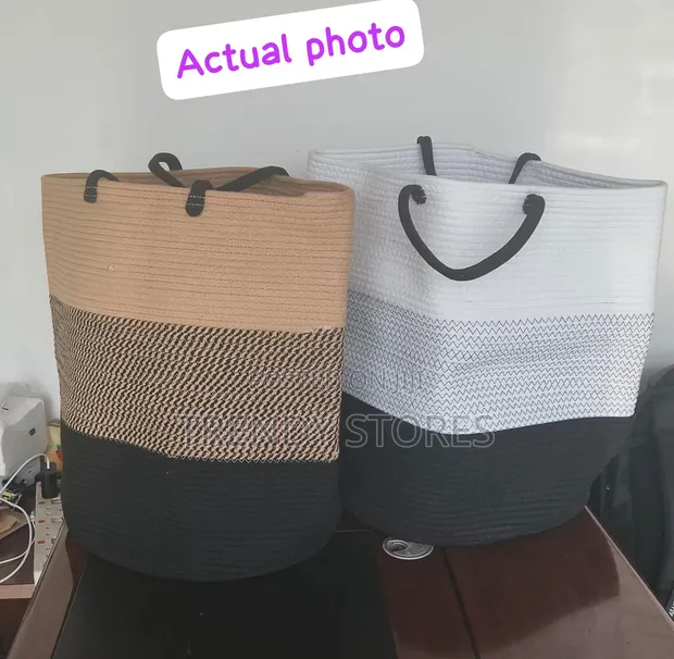 Laundry Hamper - 58L Woven Rope Bag - 1