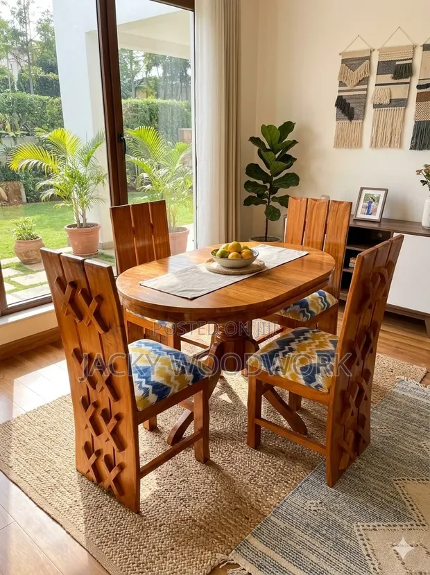 Classic Hardwood Cross-Back Dining Set (5-Piece) - 1