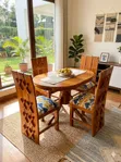 Classic Hardwood Cross-Back Dining Set (5-Piece) - 1