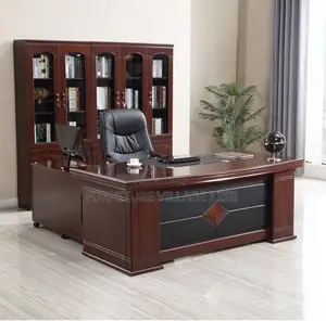 Kikao cha Ofisi cha L-Shape cha Mahogany (1.8m)