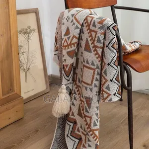 Nordic Bohemian Knitted Throw Blanket na Tassels