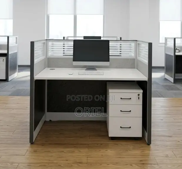 2-Way White Office Workstation - 1