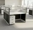 2-Way White Office Workstation - 2