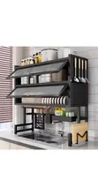 2-Layer Over-Sink Dish Rack with Glass Acrylic Cover - 1