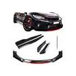 Black Red Bumper Lip with Side Skirts (Universal Set) - 1