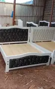 Kitanda cha Mbao Nyeupe cha Kisasa 5x6 - 1