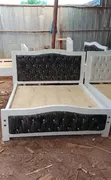 Kitanda cha Mbao Nyeupe cha Kisasa 5x6 - 2