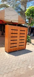 Modern Wooden Shoe Cabinet - 7 Shelves, Brown - 2