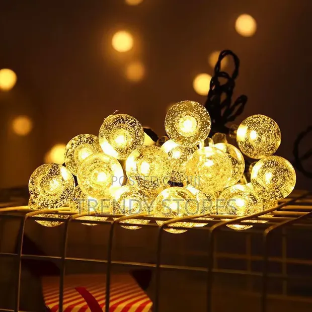 Solar Powered Crystal Ball String Lights - 12M, 100 LEDs - 1