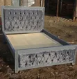 Modern 5x6 Grey Tufted Bed Frame - 2