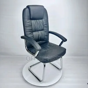 Executive Visitor Chair - Black Leather