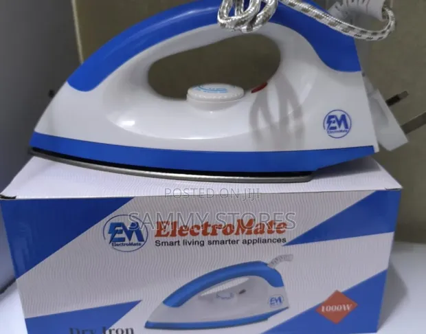ElectroMate 1000W Dry Iron Box - Non-Stick Soleplate - 1